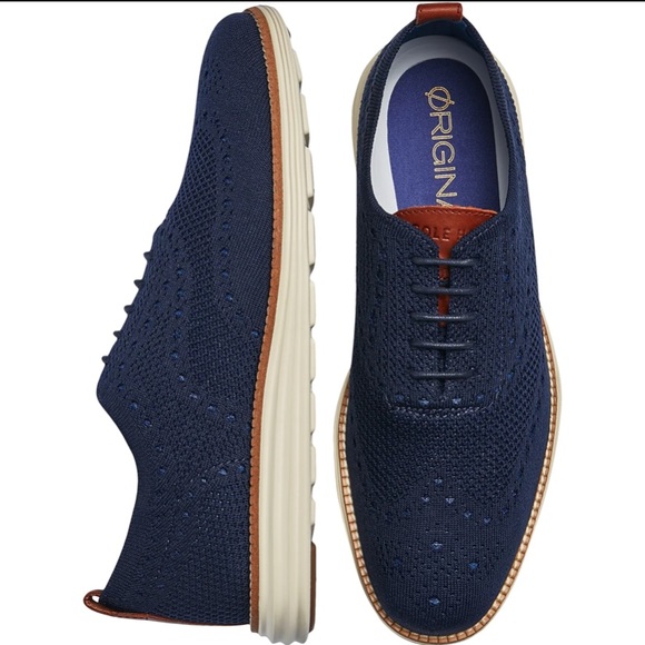 Cole Haan Other - Cole Haan Grand Stitchlite Wingtip Casual Oxfords, Navy Size 8.5